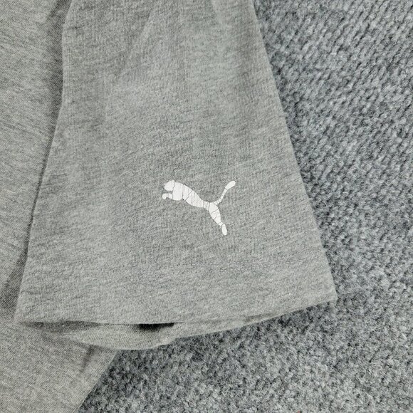 Puma Shirt Men Small Gray Logo Graphic Tee Crew Neck Short Sleeve Pullover Adult - Picture 6 of 15
